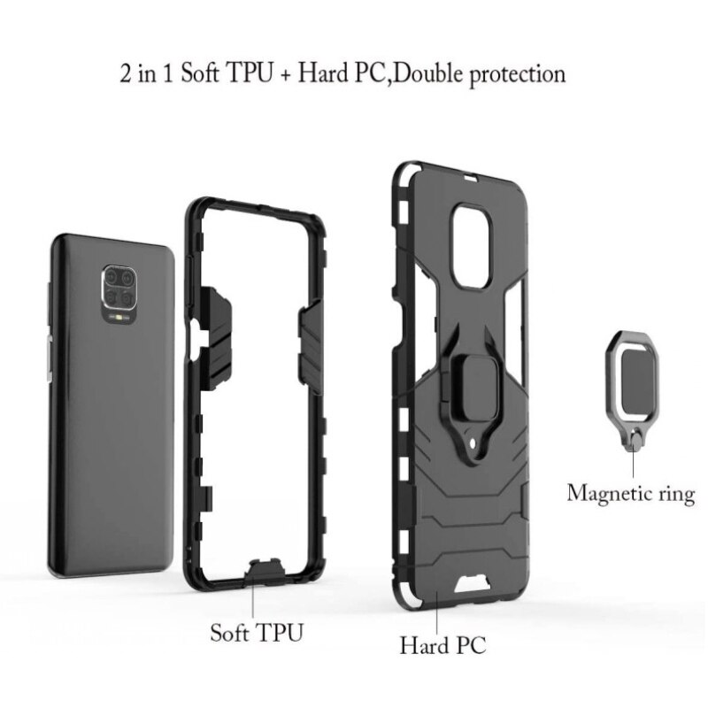 Case For Smartphone Magnetic Ring Holder Kickstand Armor Shockproof Cover