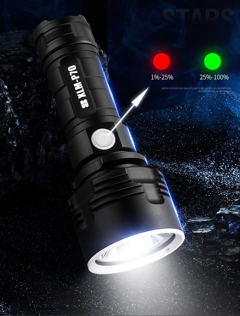 Super Powerful LED Flashlight L2 XHP50 Tactical Torch USB Rechargeable Lanterna Waterproof Lamp Ultra Bright Lantern Camping