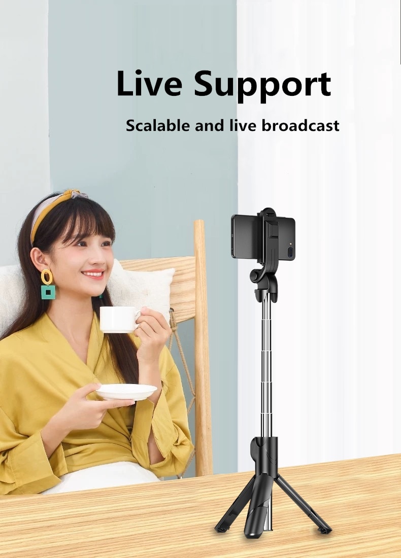 Bluetooth Wireless Selfie Stick Mini Tripod Extendable Monopod with fill light Remote shutter For IOS Android phone