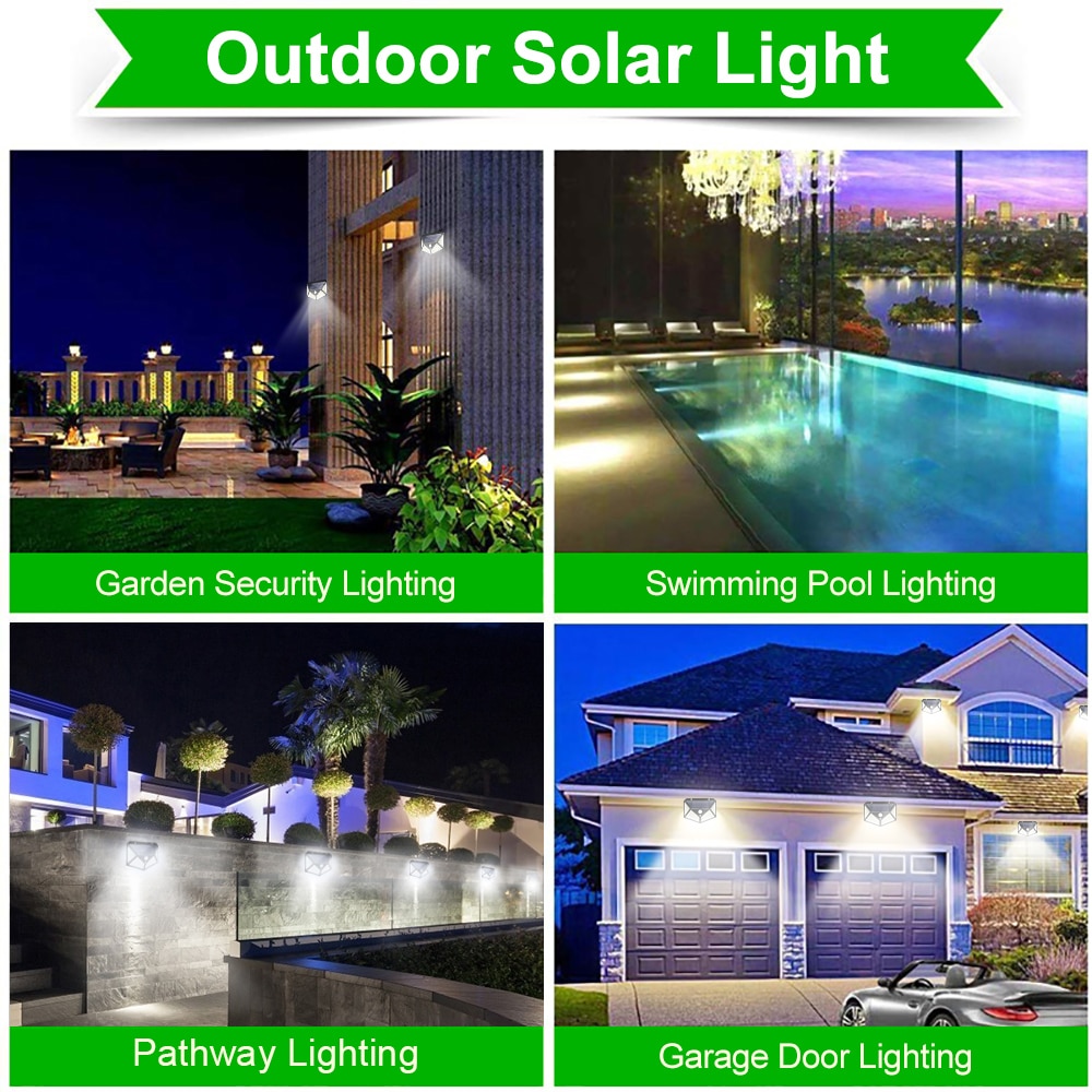 LED Solar Light Outdoor Solar Lamp with Motion Sensor Solar LED Light Waterproof Sunlight Powered for Garden Decoration