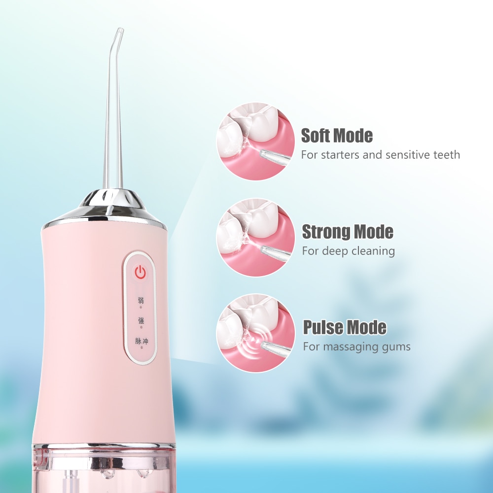 Dental Water Flosser Oral Irrigator Water Jet Toothpick 1400rpm 3 Modes Teeth Cleaner Toothbrush Oral Hygiene Cleaning Machine
