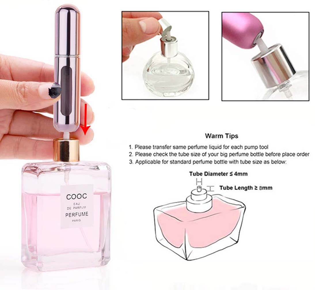 Portable Refillable 8ml Mini Perfume Spray Bottle Aluminum Spray Atomizer for Travel Perfume Bottle Empty Cosmetic Container