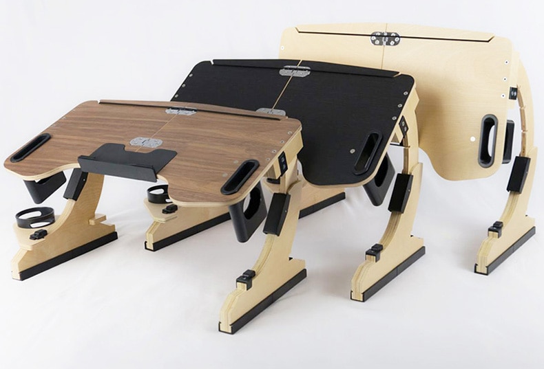Quality Laptop Desk Bed Wooden Small Table Adjustable Folding Multifunctional Lazy Lying Desk 5 Angles Portable Stand