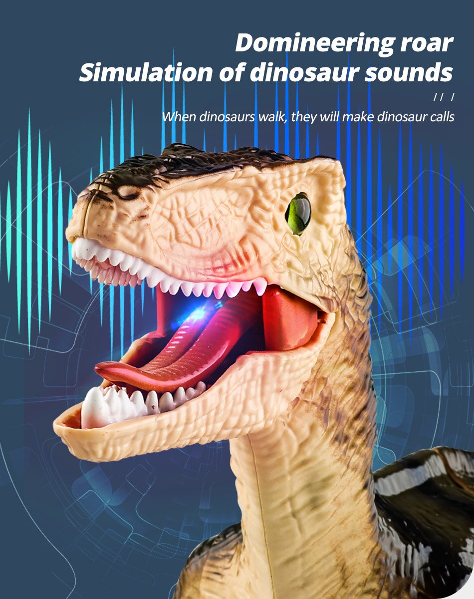Dinosaur Raptor Jurassic Remote Control Velociraptor Toy Electric Walking Dino