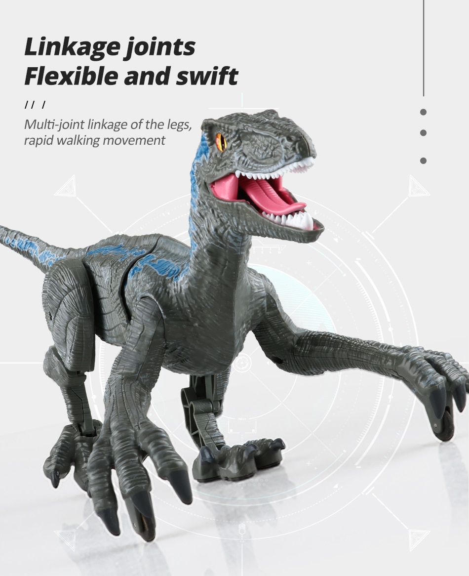 Dinosaur Raptor Jurassic Remote Control Velociraptor Toy Electric Walking Dino