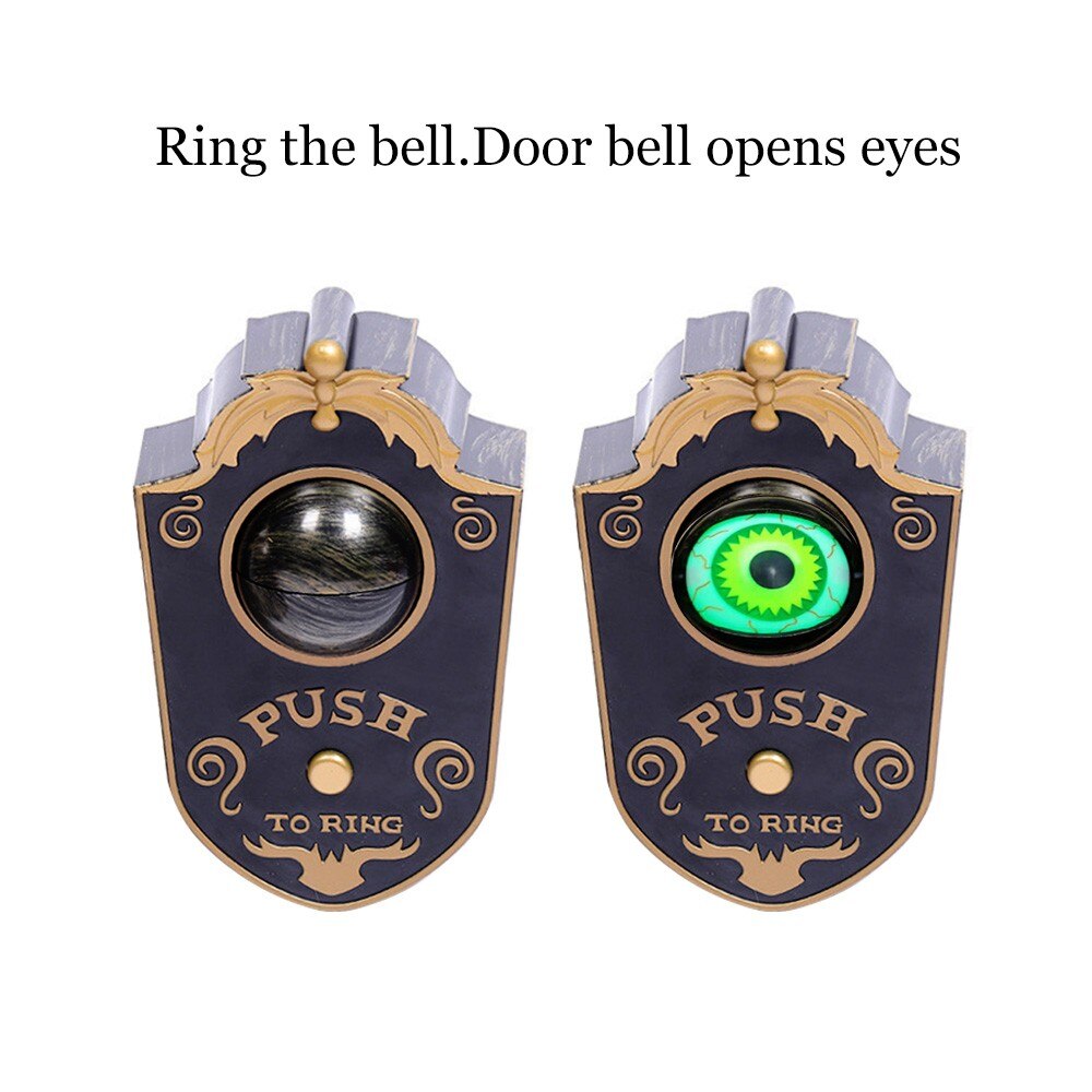 Halloween One Eyed Doorbell Decoration Horror Props Glowing Hanging Piece Whole Door Hanging Plastic Doorbell Eyeball Bell Decor