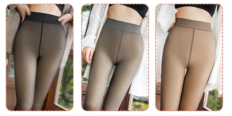 Black Imitation Skin Women Tights Winter Pantyhose Transparent Elastic Sexy Tights Warm Thick Pantyhose for Girls Stockings