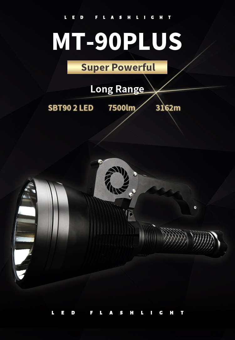 MT90 Plus Luminus SBT90.2 7500lm 3162 Meters Super Powerful Long Range Led Flashlight for Searching, Hunting