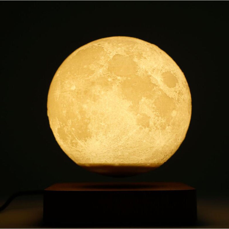 LED Night Lamp Levitating Creative 3D Touch Magnetic Levitation Moon Lamp Night Light Rotating LED Moon Floating Lamp