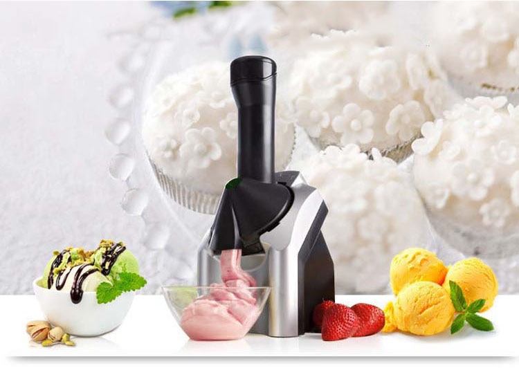 Automatic Ice Cream Maker Electric Frozen Fruit Dessert Icecream Pressing Machine Frozen Yogurt Milkshake Squeezer EU Plug