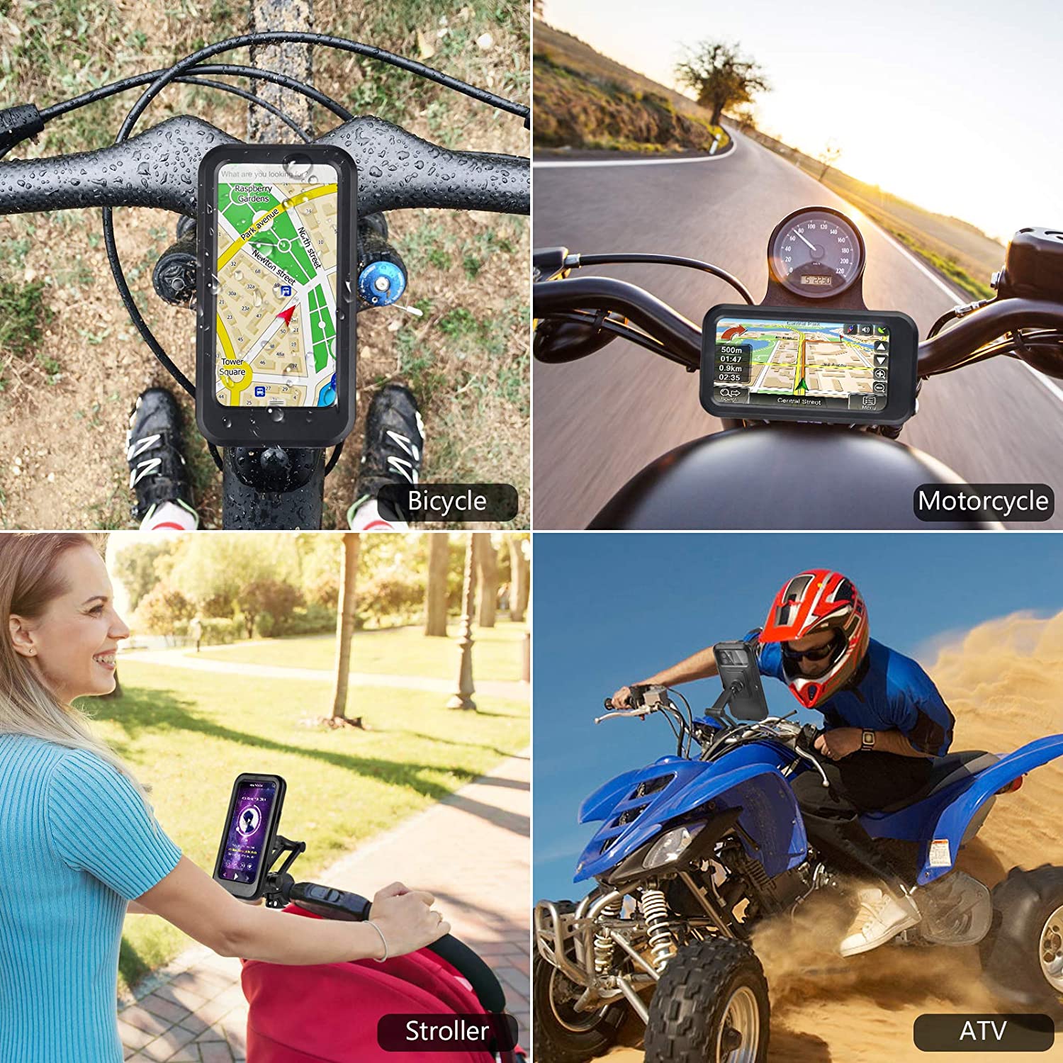 Universal Waterproof Bicycle Phone Holder Bike Motorcycle Handlebar Mobile Phone Stand Mount Waterproof Cell Phone Bracket Case