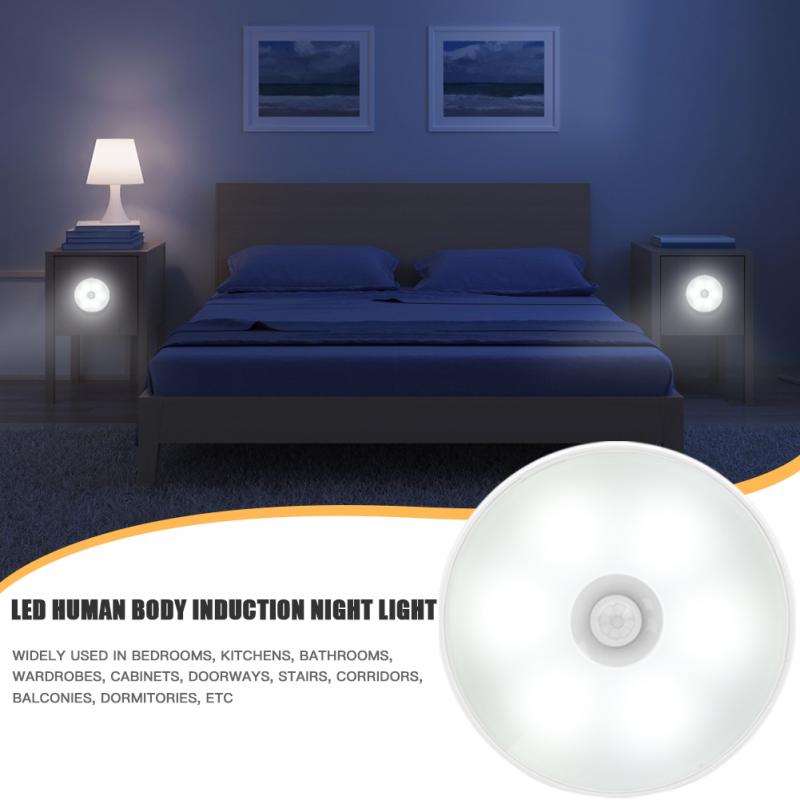6 LED Motion Sensor Lights Wireless Cabinet Stair Human Body Induction Auto On/Off USB Rechargeable Lamp Magnetic Night Lights