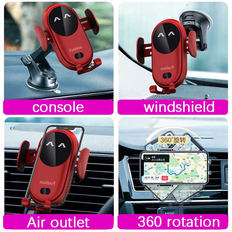 Wireless charger Car Phone Holder in Car Universal Magnetic Air Vent Clip Cell Mobile Phone Mount Support Stand for iPhone 11 12