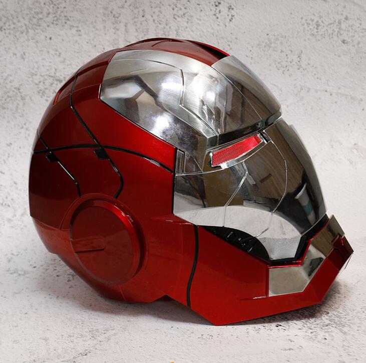 Marvel ironman autoking 1/1 mk5 capacete remoto & controle de voz cosplay luz led homem de ferro pvc figura ação brinquedos