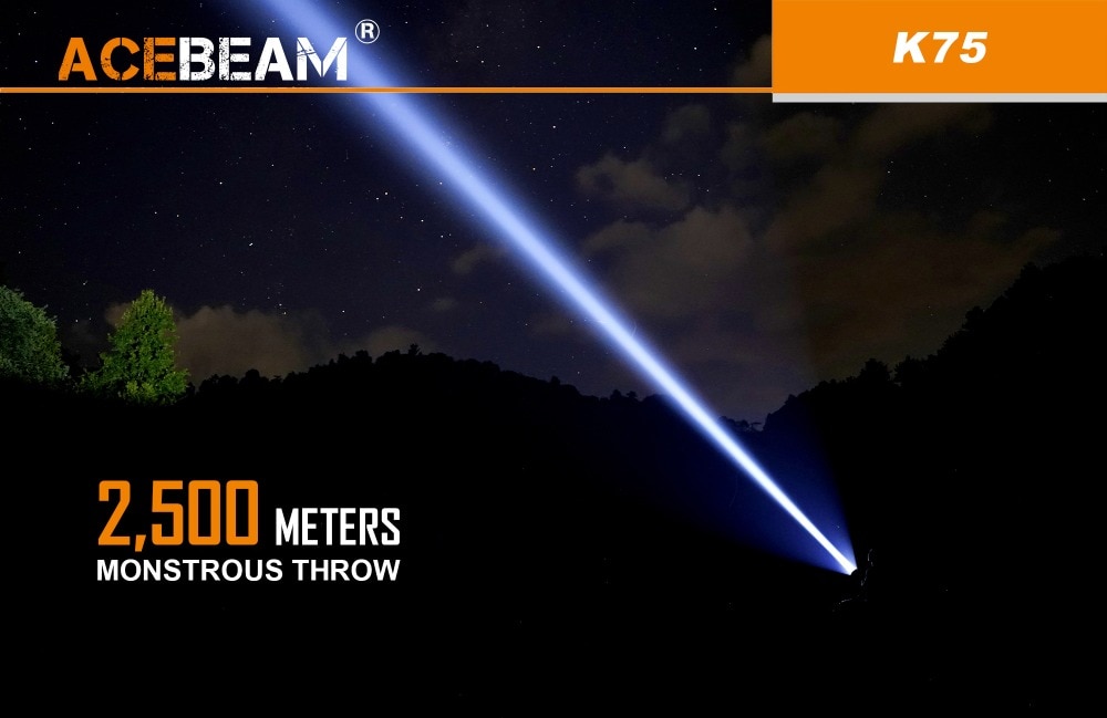 Super Throw Handheld Search Flashlight 2500 meters 6300 Lumens 7modes