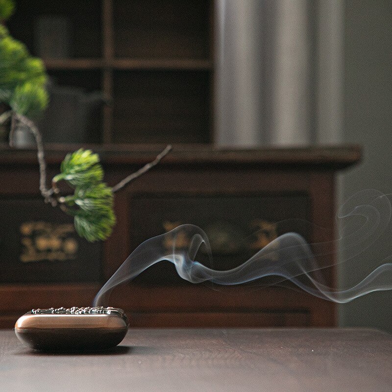Mini Alloy Incense Box Coil Incense Burner Plum Blossom Bamboo  Sandalwood Burner Censer Aromatherapy buddhist Home Decoration