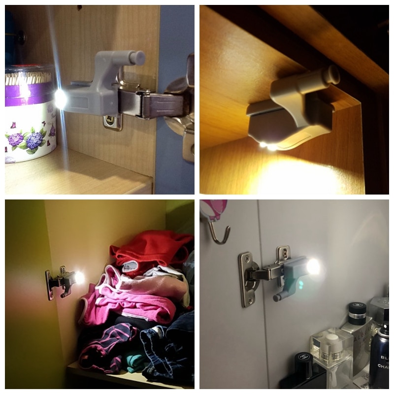 16 PCS Intelligent LED Induction Cabinet Light Internal Hinge Light Wardrobe Cupboard Lamp Home Kitchen Bedroom Night Light
