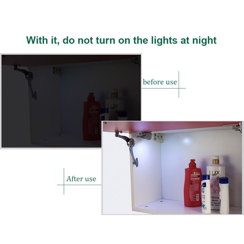 10 pçs led interior dobradiça lâmpada sob luzes do armário universal armário luzes sensor para o quarto armário de cozinha noite lâmpada