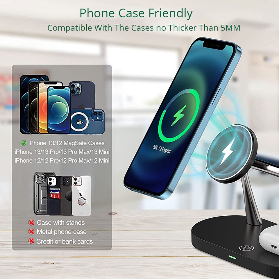 Magnetic Wireless Charger 3 in 1  for iPhone 12 Pro Max/13 Chargers for Apple Watch 6 SE Airpods Pro 2 3 Charger Holder