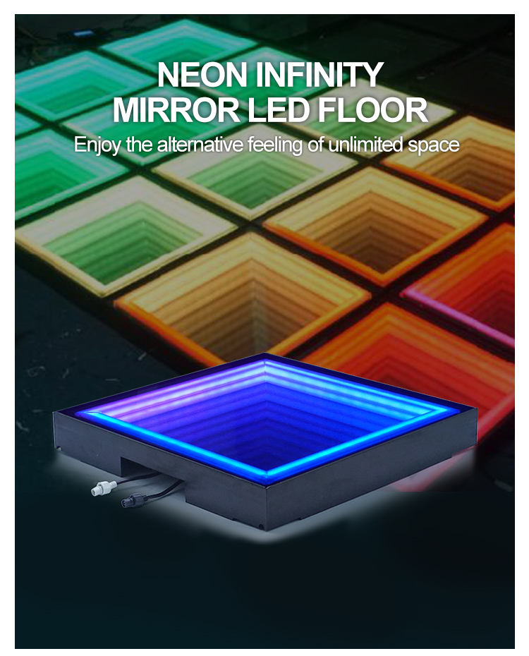 Colorful RGB Outdoor/Indoor Mirror LED Neon Disco Dance Floor Tiles Dancing Panels