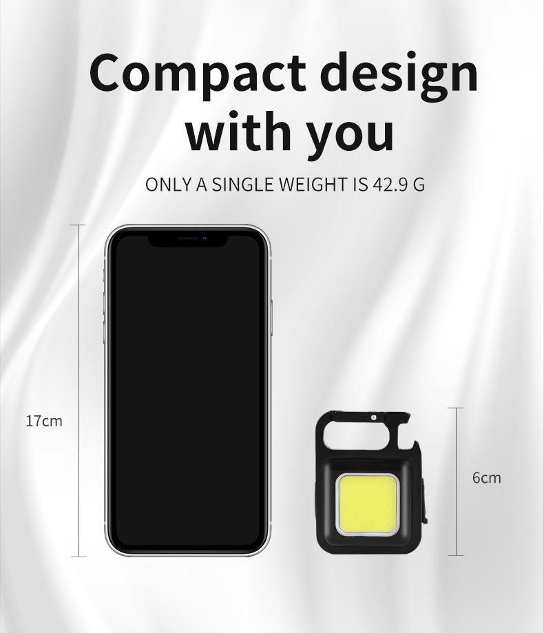 Mini LED Working Light Portable Pocket Flashlight USB Rechargeable Key Light Lantern Camping Outside Hiking COB Lantern