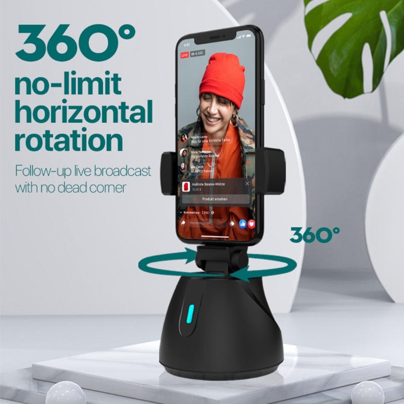 Smart Face Tracking Selfie Camera Gimbal 360° Rotation Auto-following mobile phone holder stand steady