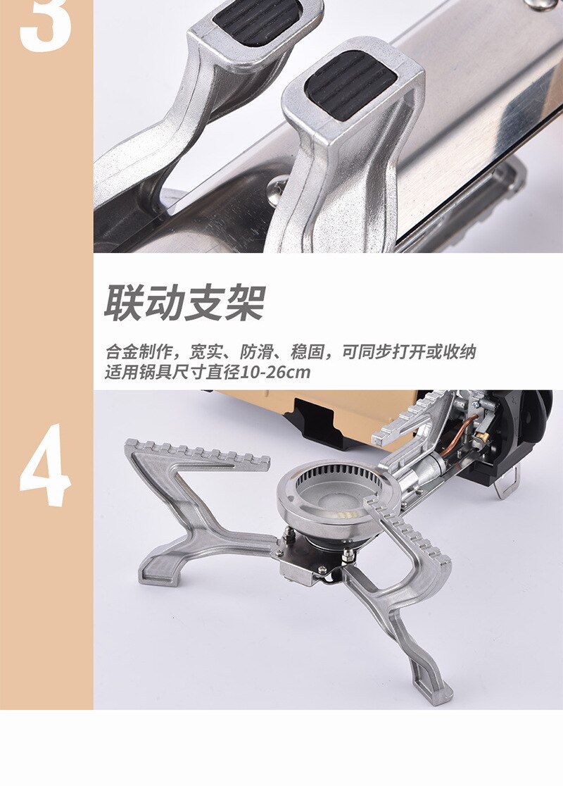 Outdoor Folding Portable Cassette Stove Camping Butane High-fire Stove Integrated All-in-one Gas Stove Trecking Accessories