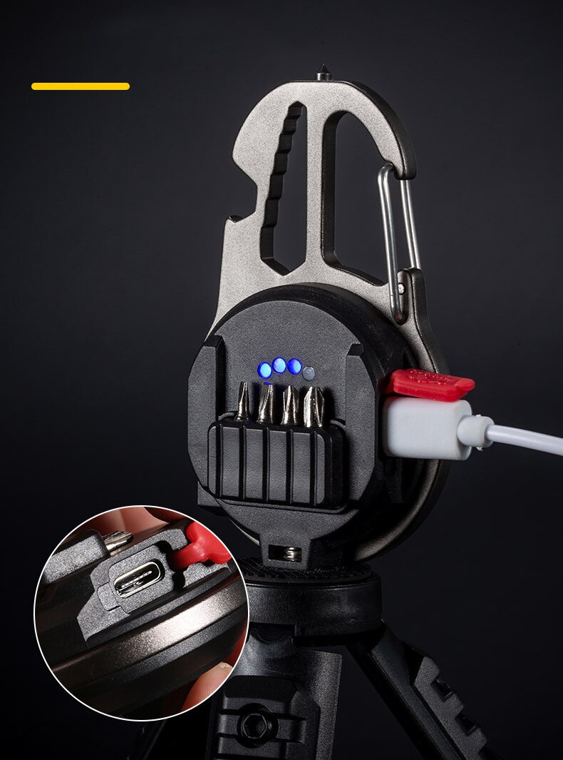 Mini Lantern Portable Multi-function COB Floodlight Outdoor Type-c Rechargeable Keychain Light Aluminum Alloy Flashlight