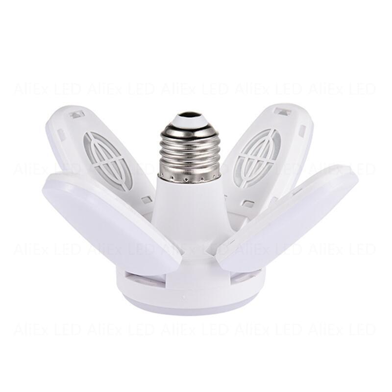 E27 LED Bulb Fan Blade Timing Lamp 220V 110V 28W 360°Foldable Led Industrial Light Bulb Lamp For Home Ceiling Light Garage Light
