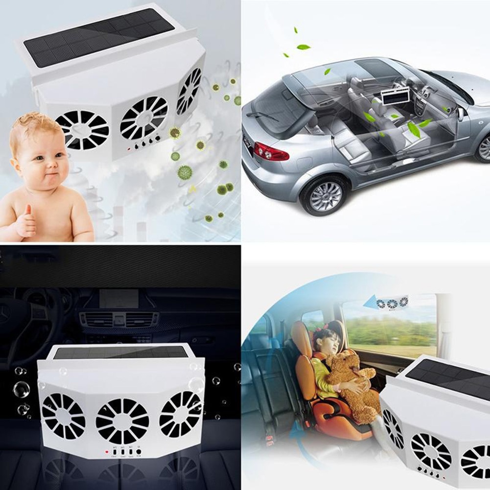 New Solar Powered Car Cooler Window Radiator Exhaust Fan Auto Air Vent Radiator Fan Ventilation Radiator Cooling System for Car