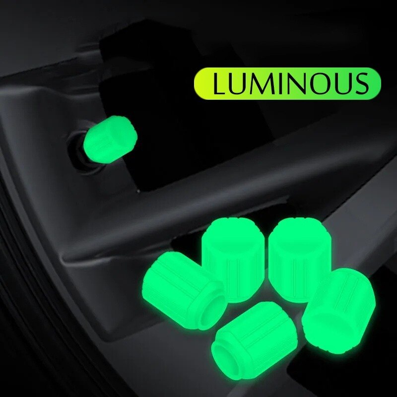 Car Logo Luminous Valve Cap Motorcycle Bike Tyre Night Glowing Cap Decoration Universal Dustproof Nozzles Cover Accessories