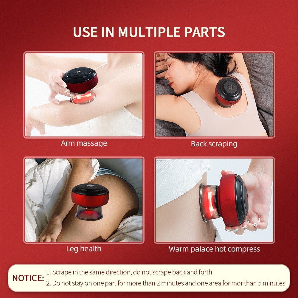 Electric Vacuum Suction Back Cupping Cup Chinese Medicine Health Care GuaSha Scraping Body Slimming Anti-Cellulite Massage Cup