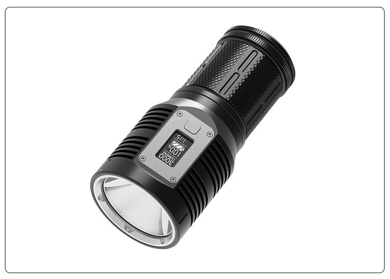 Rechargeable LED Flashlight 3000 Lumens OLED Digital Display Rainproof USB-C Charging 10400mAh with Power Bank GTR30 Flashlight